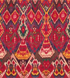Uzbek Ikat Fabric by MINDTHEGAP Pink Uzbek Ikat Fabric by MINDTHEGAP Pink