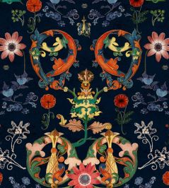 Transylvania Folk Fabric by MINDTHEGAP Navy Transylvania Folk Fabric by MINDTHEGAP Navy