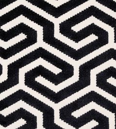 Ming Fret Velvet Fabric by Schumacher Black Ming Fret Velvet Fabric by Schumacher Black