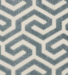 Ming Fret Velvet Fabric by Schumacher Mineral Ming Fret Velvet Fabric by Schumacher Mineral