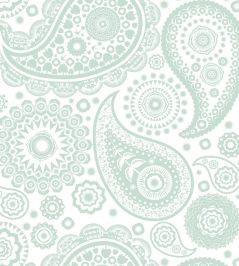 Paisley Crescent Wallpaper by Mini Moderns Pale Verdigris Paisley Crescent Wallpaper by Mini Moderns Pale Verdigris