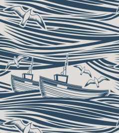 Whitby Wallpaper by Mini Moderns Washed Denim Whitby Wallpaper by Mini Moderns Washed Denim