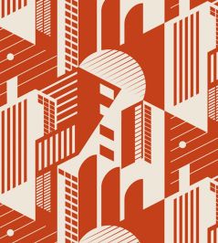 Bauhaus Wallpaper by Mini Moderns Harvest Orange Bauhaus Wallpaper by Mini Moderns Harvest Orange