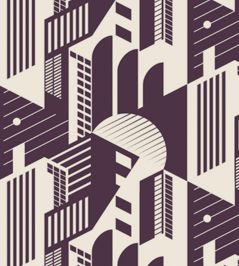 Bauhaus Wallpaper by Mini Moderns Winter Plum Bauhaus Wallpaper by Mini Moderns Winter Plum