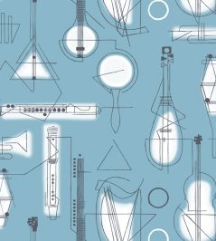 Concert Wallpaper by Mini Moderns Chalkhill Blue Concert Wallpaper by Mini Moderns Chalkhill Blue