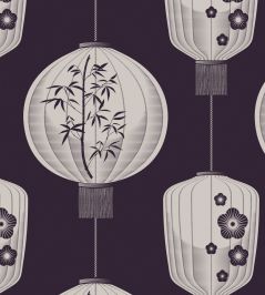 Lucky Lantern Wallpaper by Mini Moderns Winter Plum Lucky Lantern Wallpaper by Mini Moderns Winter Plum