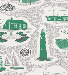 Dungeness Wallpaper by Mini Moderns Coach Emerald Dungeness Wallpaper by Mini Moderns Coach Emerald
