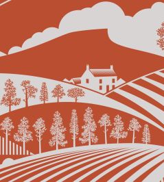 Moordale Wallpaper by Mini Moderns Harvest Orange Moordale Wallpaper by Mini Moderns Harvest Orange