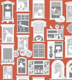 One Day Wallpaper by Mini Moderns Harvest Orange One Day Wallpaper by Mini Moderns Harvest Orange