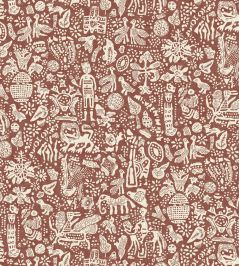 Minna Maze Fabric by Lewis & Wood Russet Minna Maze Fabric by Lewis & Wood Russet
