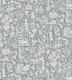 Minna Maze Fabric by Lewis & Wood Smoke Minna Maze Fabric by Lewis & Wood Smoke
