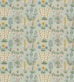 Minnie's Garden Fabric by George & Minnie Aqua Minnie's Garden Fabric by George & Minnie Aqua
