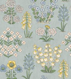 Minnie's Garden Wallpaper by George & Minnie Aqua Minnie's Garden Wallpaper by George & Minnie Aqua