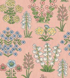 Minnie's Garden Wallpaper by George & Minnie Blush Minnie's Garden Wallpaper by George & Minnie Blush