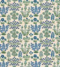 Minnie's Garden Fabric by George & Minnie Periwinkle/Emerald Minnie's Garden Fabric by George & Minnie Periwinkle/Emerald