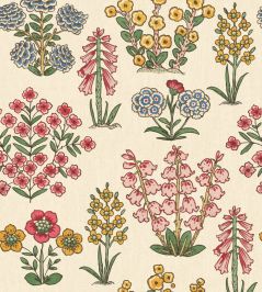 Minnie's Garden Wallpaper by George & Minnie Raspberry/Daffodil Minnie's Garden Wallpaper by George & Minnie Raspberry/Daffodil