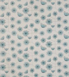 Dandelion Mobile Fabric by MissPrint Porcelain with Powder Blue Dandelion Mobile Fabric by MissPrint Porcelain with Powder Blue