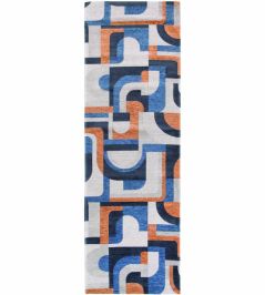 Module Runner Rug by Louis De Poortere Camel Blue Module Runner Rug by Louis De Poortere Camel Blue