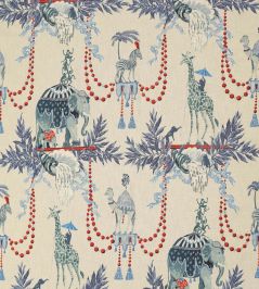 Monkey Business Fabric by Jim Thompson No.9 Blue Monkey Business Fabric by Jim Thompson No.9 Blue
