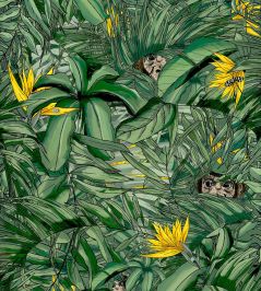 Monkey Forest Wallpaper by Brand McKenzie Dark Green / Yellow Monkey Forest Wallpaper by Brand McKenzie Dark Green / Yellow