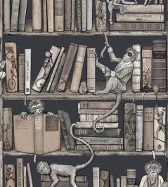 Monkey Library Wallpaper by Brand McKenzie Taupes Monkey Library Wallpaper by Brand McKenzie Taupes
