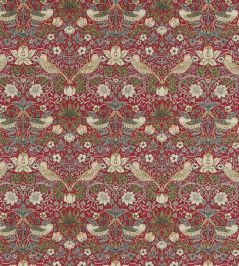 Strawberry Thief Fabric by Morris & co Crimson/Slate Strawberry Thief Fabric by Morris & co Crimson/Slate