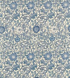 Pink & Rose Fabric by Morris & Co Vellum/Indigo Pink & Rose Fabric by Morris & Co Vellum/Indigo