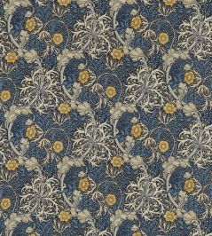 Morris Seaweed Fabric by Morris & Co Ink/Woad Morris Seaweed Fabric by Morris & Co Ink/Woad