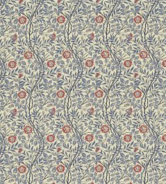 Sweet Briar Fabric by Morris & Co Indigo/Red Sweet Briar Fabric by Morris & Co Indigo/Red