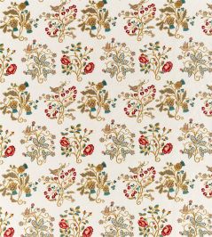 Newill Embroidery Fabric by Morris & Co Antique / Carmine Newill Embroidery Fabric by Morris & Co Antique / Carmine