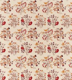Newill Embroidery Fabric by Morris & Co Wine / Saffron Newill Embroidery Fabric by Morris & Co Wine / Saffron