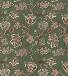Theodosia Embroidery Fabric by Morris & Co Bottle Green Theodosia Embroidery Fabric by Morris & Co Bottle Green