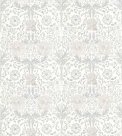 Pure Honeysuckle & Tulip Embroidery Fabric by Morris & Co Lightish Grey Pure Honeysuckle & Tulip Embroidery Fabric by Morris & Co Lightish Grey