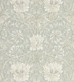 Pure Honeysuckle & Tulip Wallpaper by Morris & Co Grey Blue Pure Honeysuckle & Tulip Wallpaper by Morris & Co Grey Blue