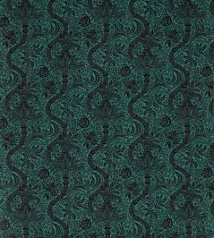 Indian Flock Velvet Fabric by Morris & Co Cerulean/Walnut Indian Flock Velvet Fabric by Morris & Co Cerulean/Walnut