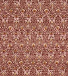 Snakeshead Velvet Fabric by Morris & Co Crimson/Saffron Snakeshead Velvet Fabric by Morris & Co Crimson/Saffron