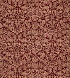 Sunflower Velvet Fabric by Morris & Co Kermes/Birch Sunflower Velvet Fabric by Morris & Co Kermes/Birch