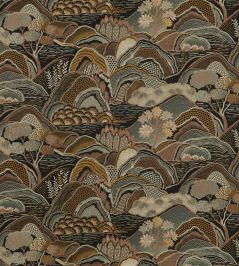 Mount Edo Fabric by Liberty Pewter Dark Mount Edo Fabric by Liberty Pewter Dark