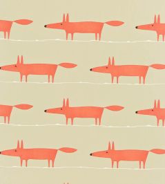 Mr Fox Fabric by Scion Neutral / Paprika Mr Fox Fabric by Scion Neutral / Paprika
