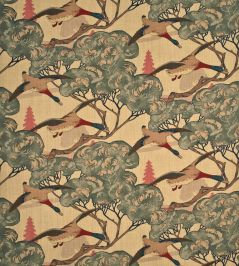 Flying Ducks Fabric by Mulberry Home Camel/Grey Flying Ducks Fabric by Mulberry Home Camel/Grey