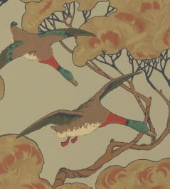 Flying Ducks Wallpaper by Mulberry Home Sky/Moss Flying Ducks Wallpaper by Mulberry Home Sky/Moss