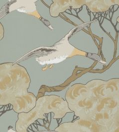 Flying Ducks Wallpaper by Mulberry Home Slate Blue Flying Ducks Wallpaper by Mulberry Home Slate Blue