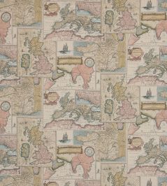 Bohemian Travels Linen Fabric by Mulberry Home Multi Bohemian Travels Linen Fabric by Mulberry Home Multi