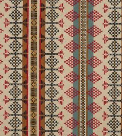 Saddle Blanket Fabric by Mulberry Home Indigo/Red Saddle Blanket Fabric by Mulberry Home Indigo/Red