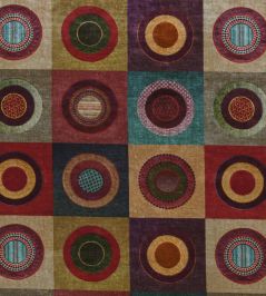 Dress Circle Velvet Fabric by Mulberry Home Red/Plum Dress Circle Velvet Fabric by Mulberry Home Red/Plum