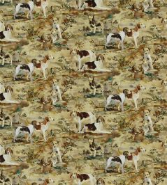 Mulberry Hounds Velvet Fabric by Mulberry Home Multi Mulberry Hounds Velvet Fabric by Mulberry Home Multi