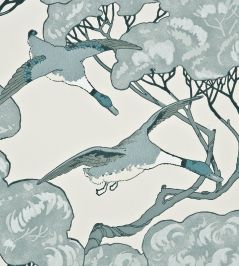 Flying Ducks Wallpaper by Mulberry Home Aqua Flying Ducks Wallpaper by Mulberry Home Aqua