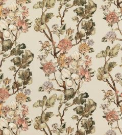 Wild Side Fabric by Mulberry Home Coral / Green Wild Side Fabric by Mulberry Home Coral / Green