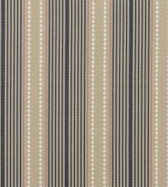 Brighton Stripe Fabric by Mulberry Home Indigo/Linen Brighton Stripe Fabric by Mulberry Home Indigo/Linen