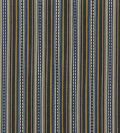 Dalton Stripe Fabric by Mulberry Home Indigo/Ochre Dalton Stripe Fabric by Mulberry Home Indigo/Ochre
